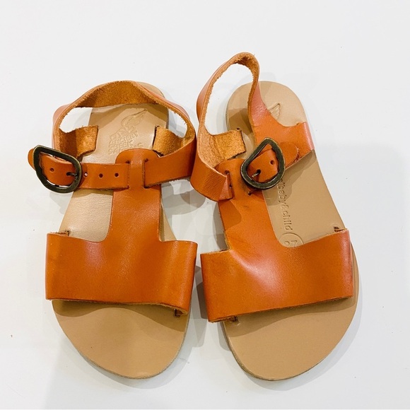 NEW Caramel Baby & Child Ancient Greek leather sandals - Picture 1 of 6